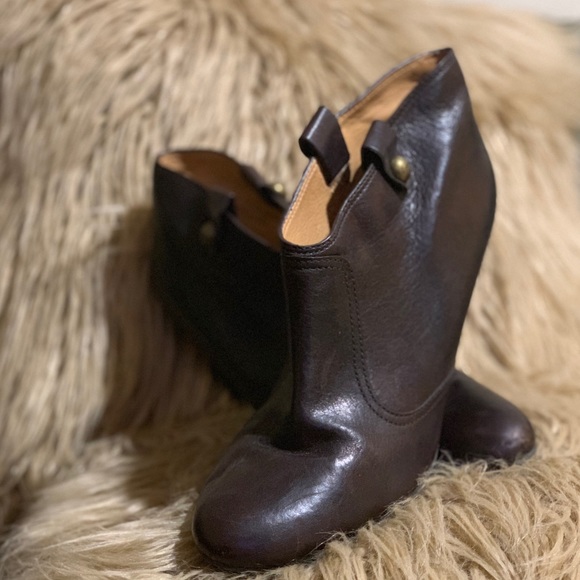 Brown Leather Booties - Picture 1 of 5